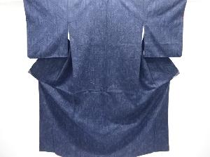 変わり石畳に抽象模様織り出し手織り紬着物